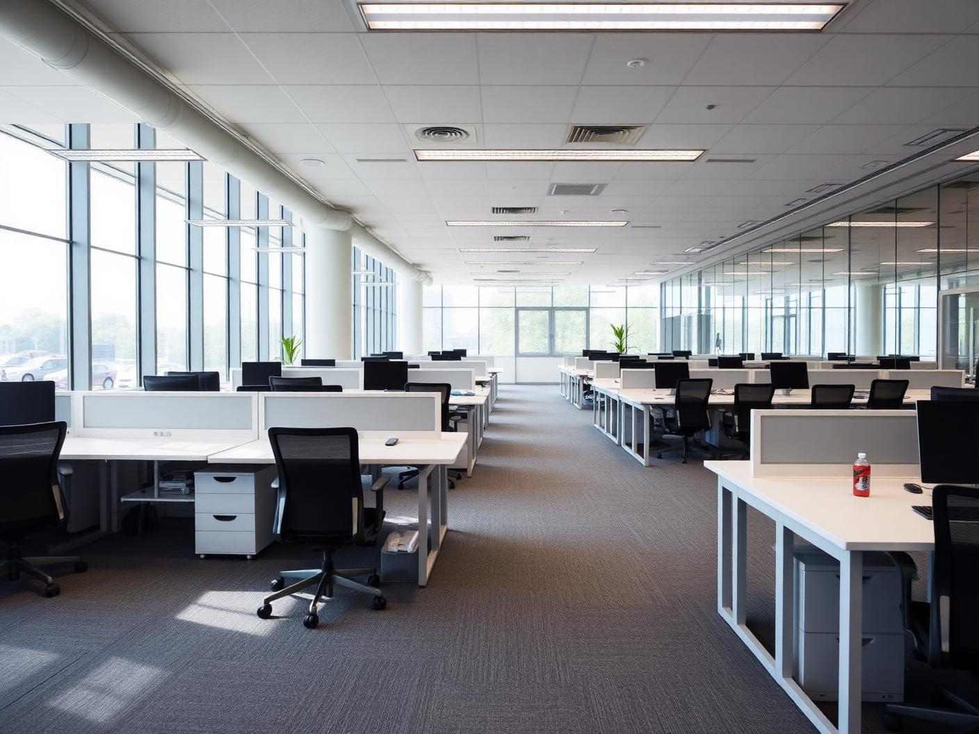 Clean modern office ready for staff and visitors